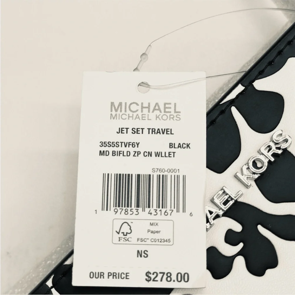 Michael Kors Black and White Floral Wallet - Picture 16 of 16